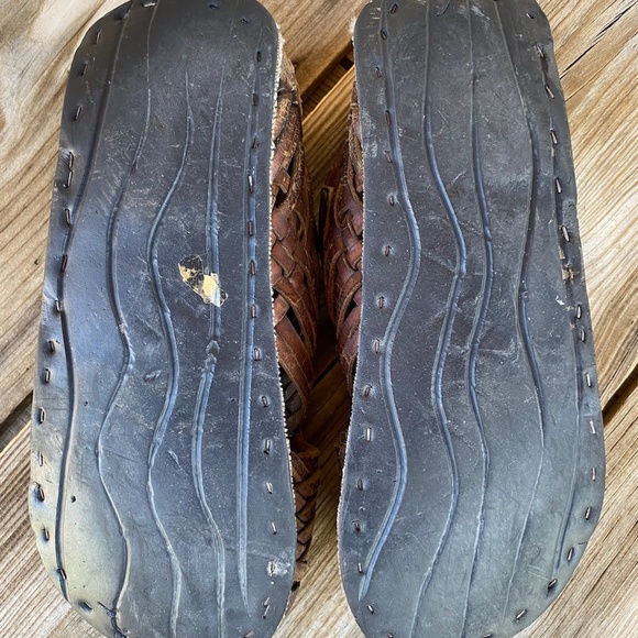 VTG 1980s Brown Leather Sandals Huaraches Mens US11 - Picture 8 of 8